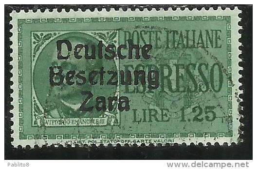 ZARA OCCUPAZIONE TEDESCA GERMAN OCCUPATION 1943 ESPRESSO SPECIAL DELIVERY L. 1,25 USATO USED OBLITERE´ - Ocu. Alemana: Zara