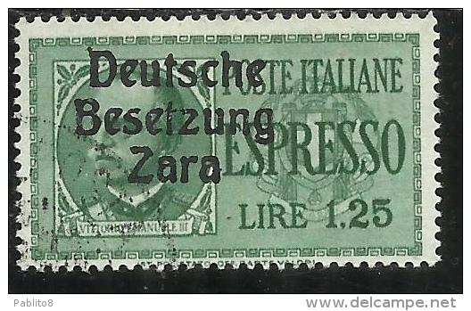 ZARA OCCUPAZIONE TEDESCA GERMAN OCCUPATION 1943 ESPRESSO SPECIAL DELIVERY L. 1,25 USATO USED OBLITERE´ - Ocu. Alemana: Zara