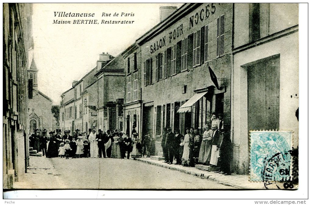 N°43177 -cpa Villetaneuse -rue De Paris -maison Berthe Restaurateur- - Villetaneuse