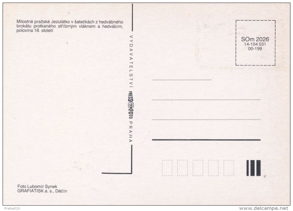 J2724 - Czechoslovakia (1991) Manufacturing Defect (RR!) - Cartes Maximum: Graceful Infant Jesus Of Prague - Errors, Freaks & Oddities (EFO)