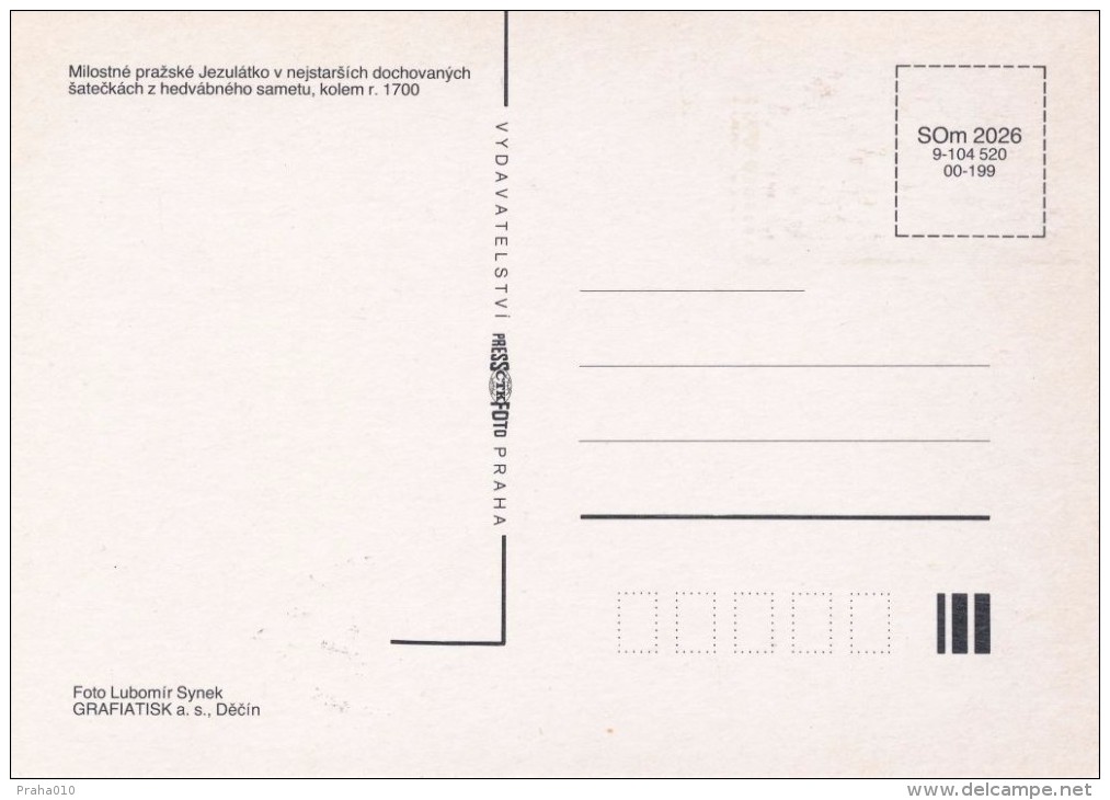 J2729 - Czechoslovakia (1991) Manufacturing Defect (RR!) - Cartes Maximum: Graceful Infant Jesus Of Prague - Plaatfouten En Curiosa