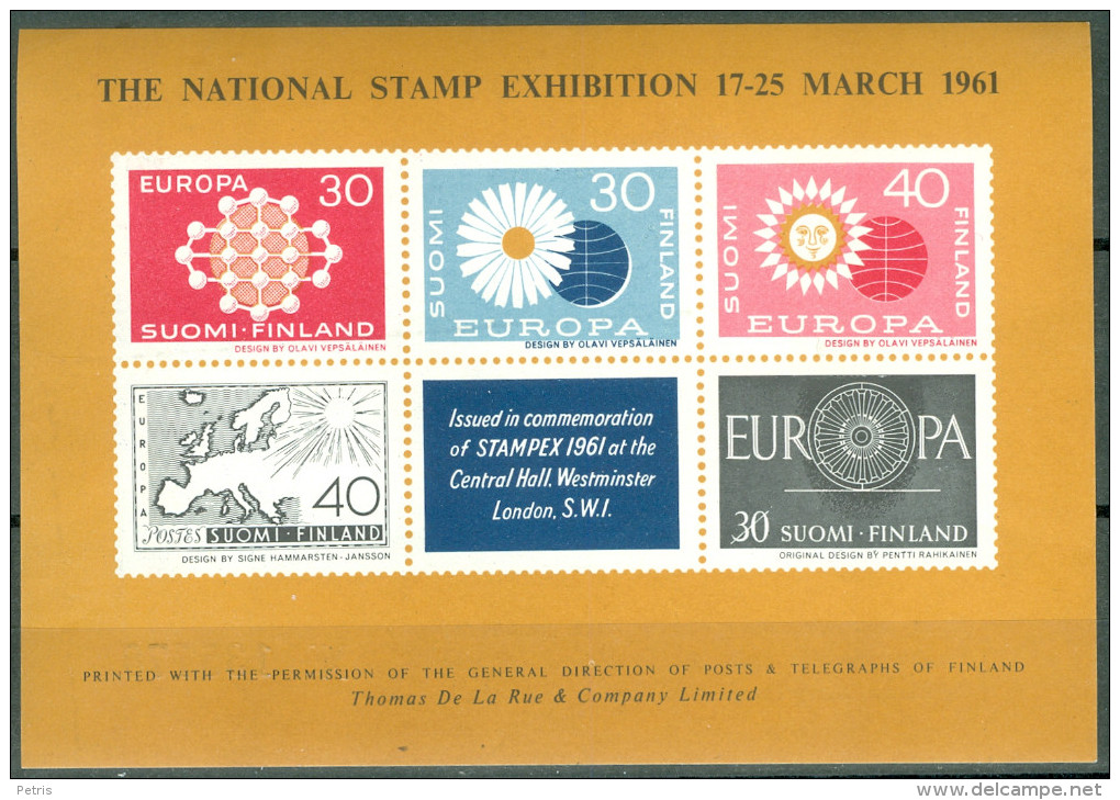 Finland National Stamp Exibition 1961 MNH** - Lot. A330 - Abarten Und Kuriositäten