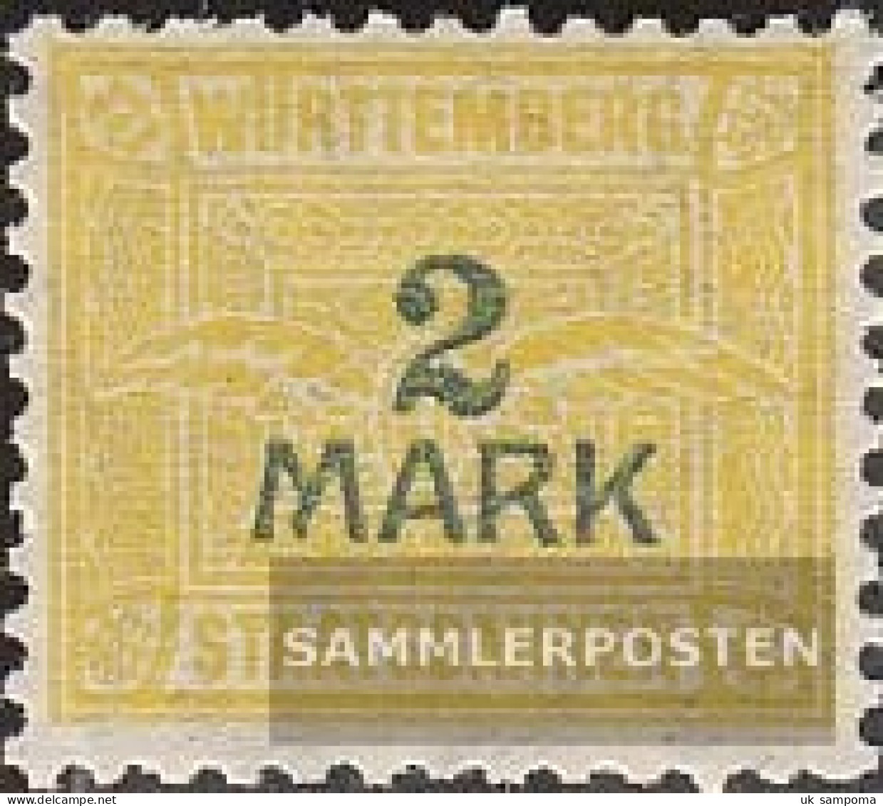 Württemberg 2 Mark With Watermark Crosses And Rings Unmounted Mint / Never Hinged 1906 Staatsbahnen - Other & Unclassified