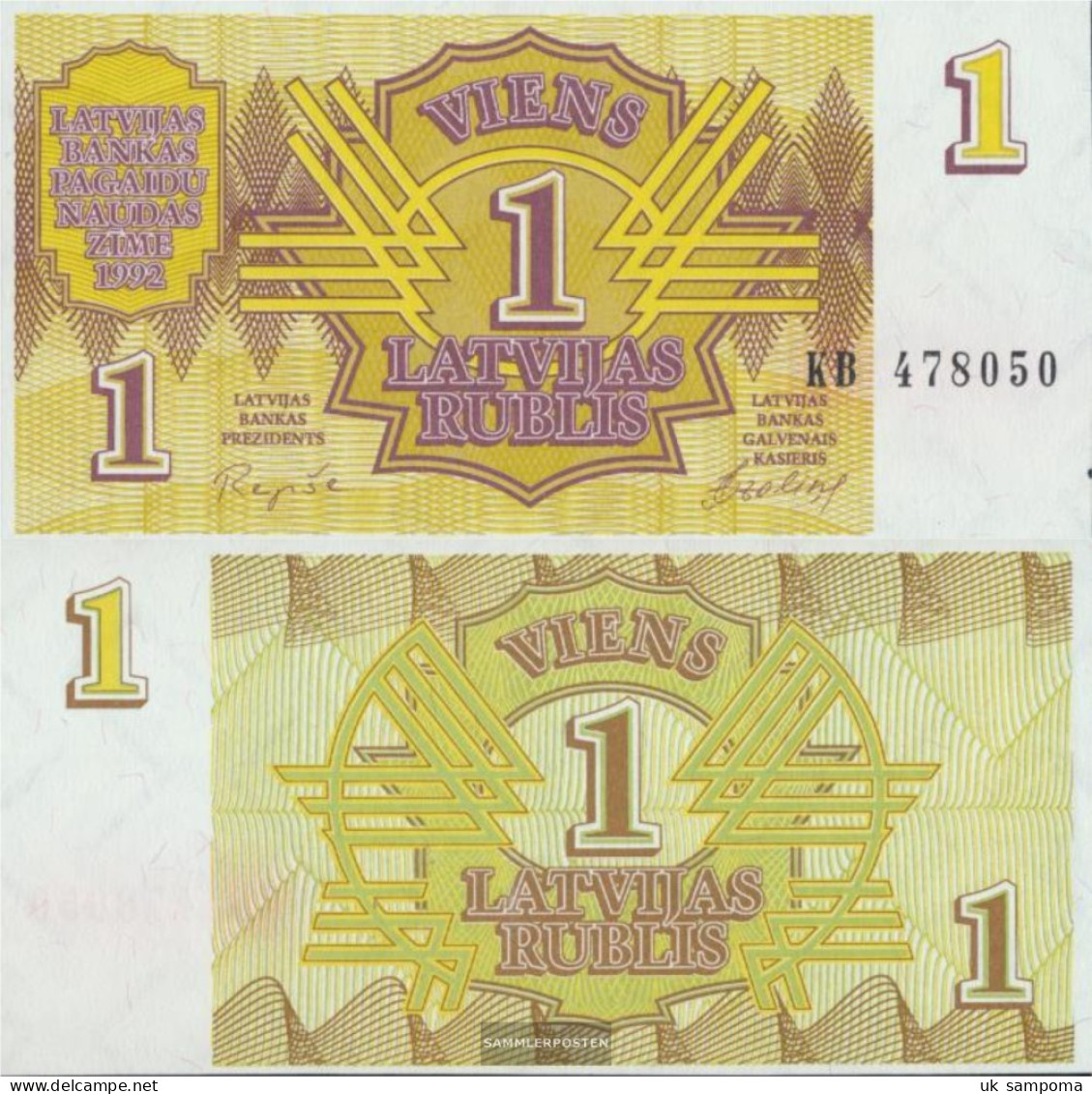 Latvia 35 Uncirculated 1992 1 Rublis - Lettland