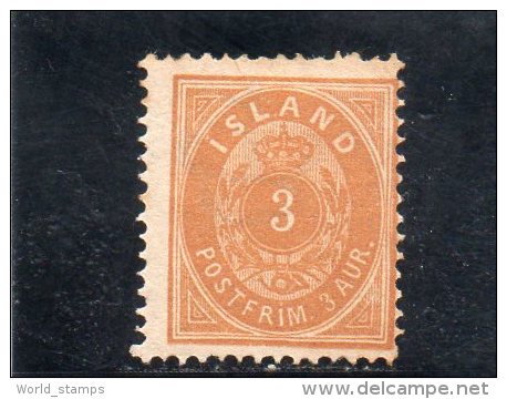 ISLANDE 1882 * - Unused Stamps