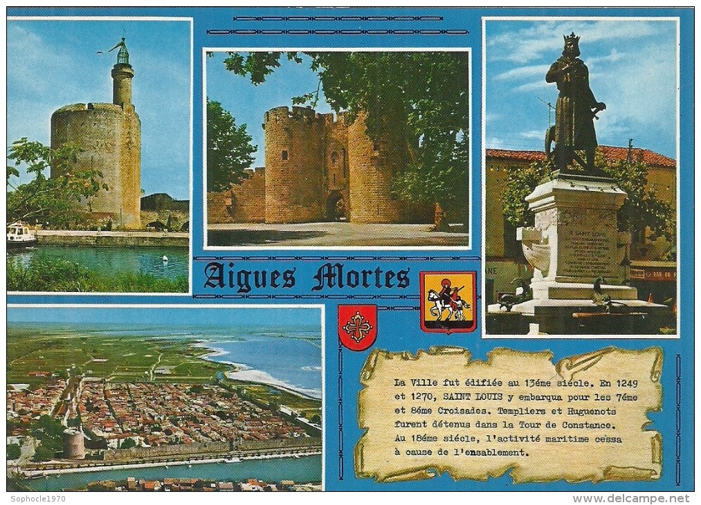 LANGUEDOC ROUSSILLON - 30 - GARD - AIGUES MORTES  -CPSM GF Couleur - Carte Multivues - Aigues-Vives