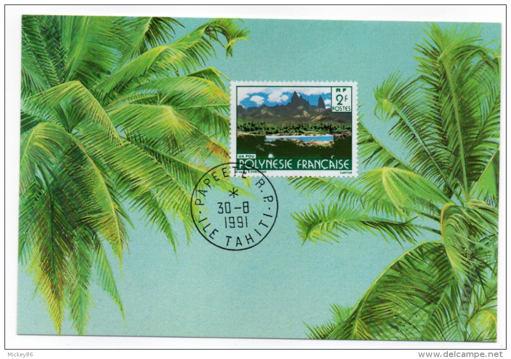 POLYNESIE FRANCAISE--carte Maximum  UA POU Cachet  PAPEETE  R.P Du 30/08/91 - Maximumkarten