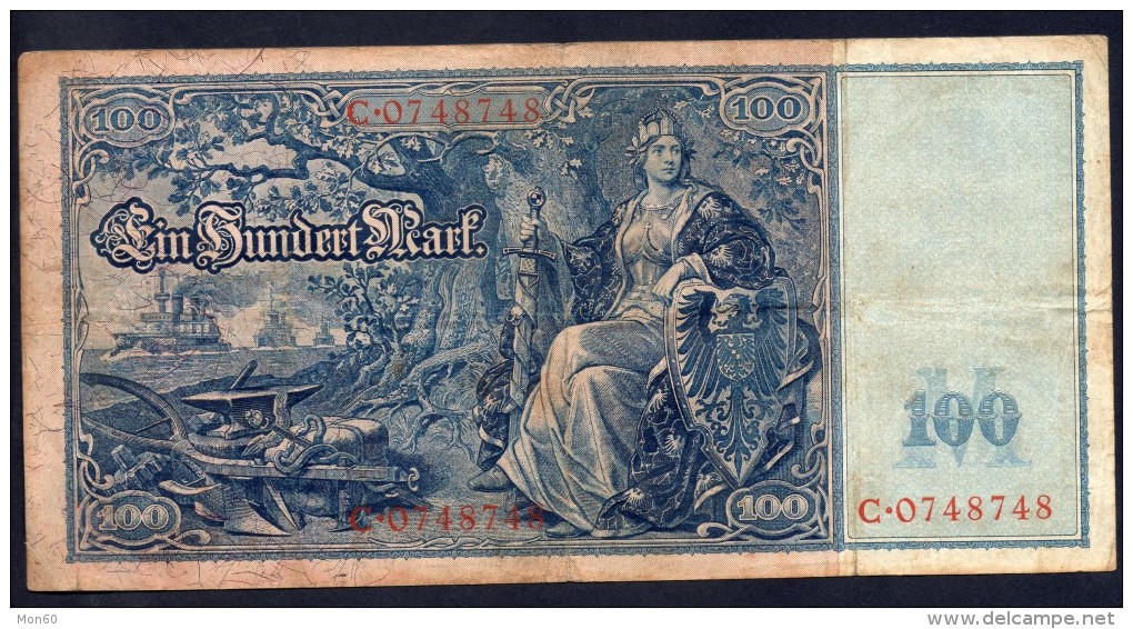 Germania - Banconota 100 Marchi Del 1908, Conservazione BB - 100 Mark