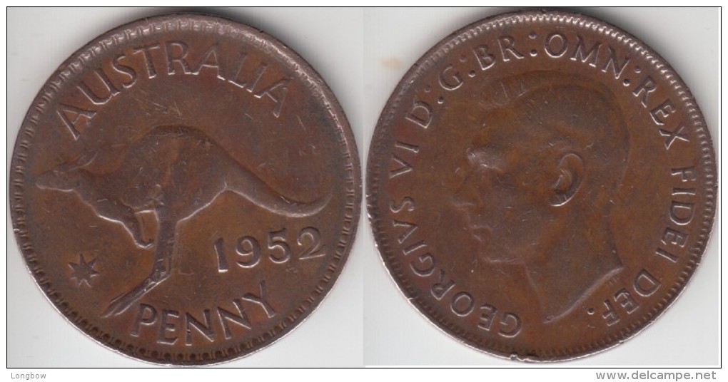 Australia 1 Penny 1952  Km#43 - Used - Penny