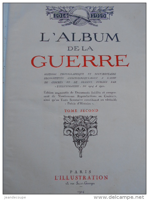 - l'album de la guerre 1914-1919 - tome 1 et 2 - guerre - vieux livre - guerre 14-18 - militaria -