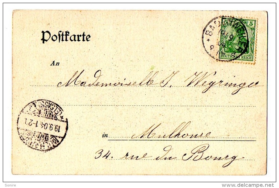 BADENWEILER 1904 - VERLAG VON G.GRETHER -  VG 1904 FORMATO PICCOLO - C046 - Badenweiler