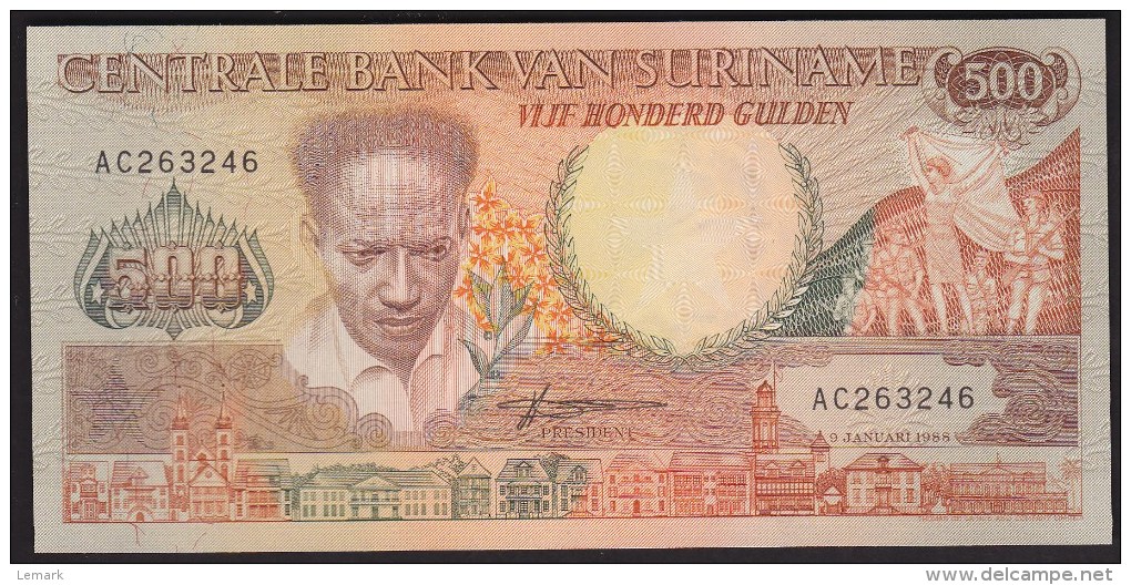 Suriname 500 Gulden 1988 P135b  UNC - Surinam