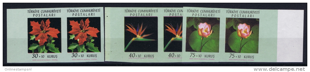 Turkey: 1962 Mi 1834 U - 1836 U MNH/** Postfrisch In 2 Block Middle Imperforated - Ongebruikt