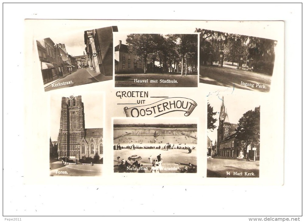 CPA : Pays Bas - OOSTERHOUT  Multivues ( 4 ) Groeten Vit Oosterhout - 1945 - Oosterhout