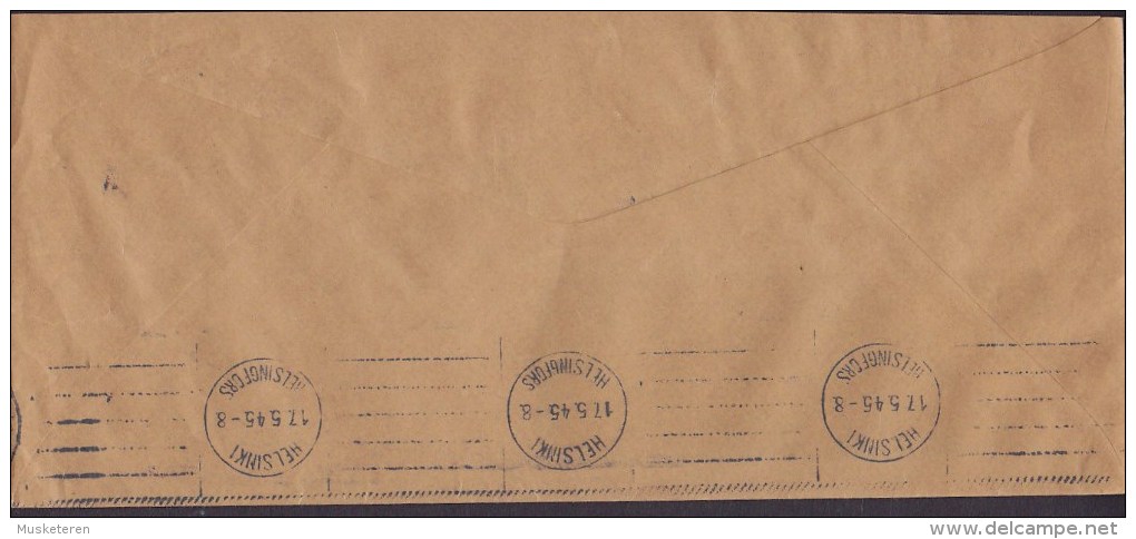 Finland TERVAKOSKI OSAKEYHTIÖ, TERVAKISKI 1945 Cover Brief HELSINKI Helsingfors (Arrival Cds.) (2 Scans) - Storia Postale