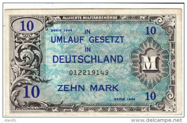 Germany #194a, 10 Marks 1944 Banknote Money - 10 Mark