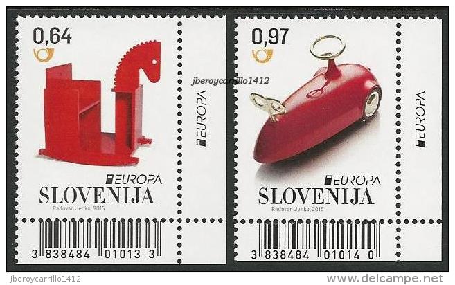 ESLOVENIA// SLOVENIA // SLOWENIEN -EUROPA 2015- JUGUETES ANTIGUOS - OLD TOYS"-  SERIE De 2 V CON CODIGO BARRAS - 2015