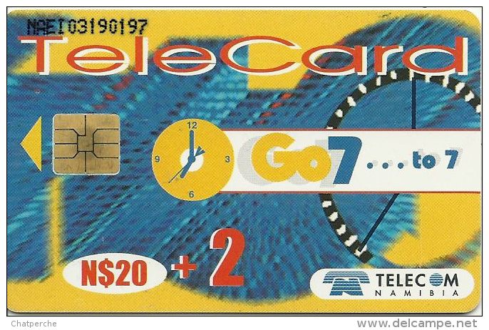 TELECARTE PHONECARD NAMIBIA NAMIBIE  CARTE A PUCE 20 DOLLARS  + 2 WORRY LESS - Namibië