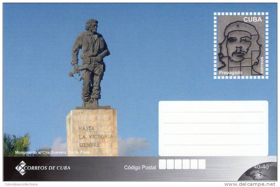 Lote TP32-17, Cuba, 2011, Che Guevara, Monumento Santa Clara, Entero Postal, Postal Stationery. - Cartoline Maximum