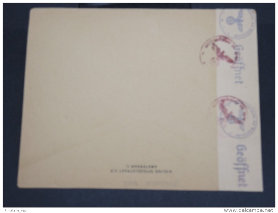 PAYS-BAS-Enveloppe De Amsterdam Pour Paris En 1943 Avec Controle Allemand Et  Timbre Pérforé  à Voir P7293 - Lettres & Documents