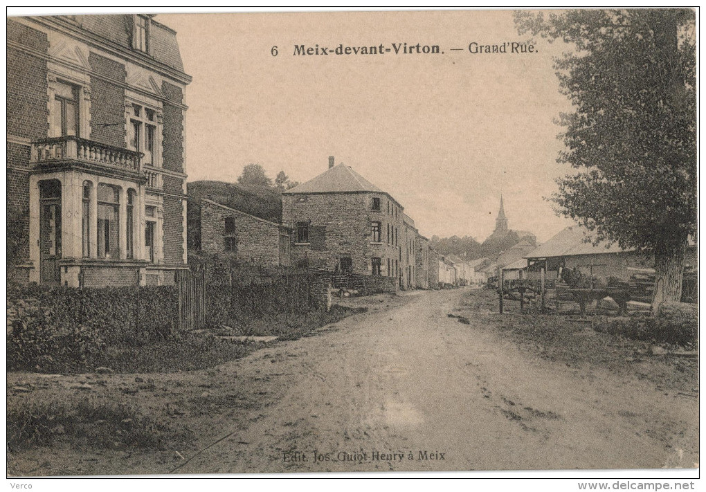 Carte Postale Ancienne De MEIX DEVANT VIRTON - GRAND' RUE - Meix-devant-Virton