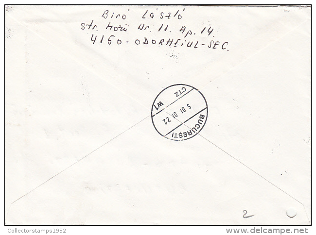 23059- BEETLE, ARMAND CALINESCU, HOTEL, OVERPRINT STAMPS ON COVER, 2001, ROMANIA - Lettres & Documents