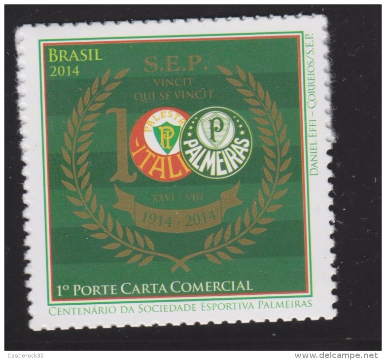 RO)2014 BRAZIL, CENTENNIAL OF THE PALMEIRAS SPORTS CLUB, MNH - Ungebraucht