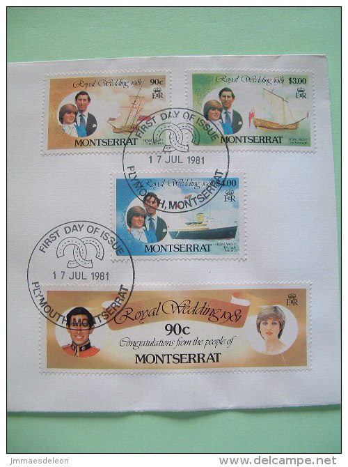 Montserrat 1981 FDC Royal Wedding Charles & Diana - Flowers - Ships - Montserrat