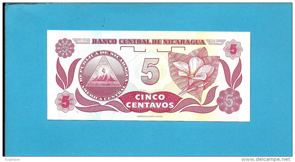 NICARAGUA - 5 Centavos - ND ( 1991 )  - P 168 - UNC. - Serie A/B - 2 Scans - Nicaragua