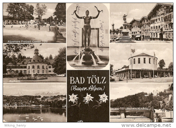 Bad Tölz - S/w Mehrbildkarte 15 - Bad Toelz