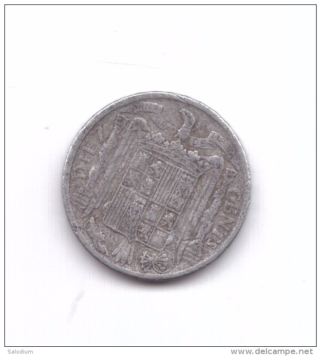 10 Diez Cents Centimos Pesetas 1945 (Id-542) - 10 Céntimos