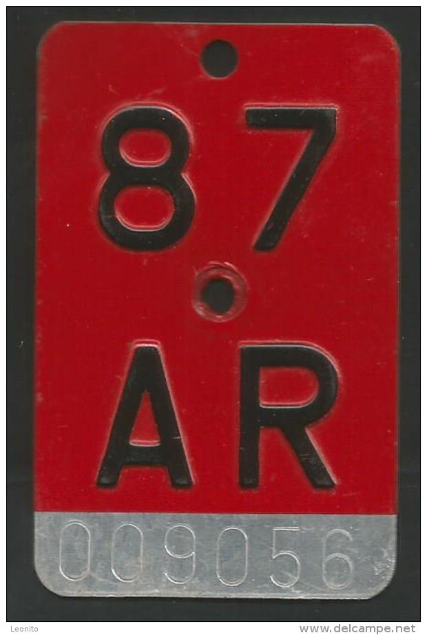 Velonummer Appenzell Ausserrhoden AR 87 - Number Plates