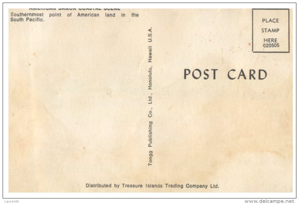 (696) Very Old Postcard - Carte Ancienne - American Samoa Coastal Scene - Samoa Américaine