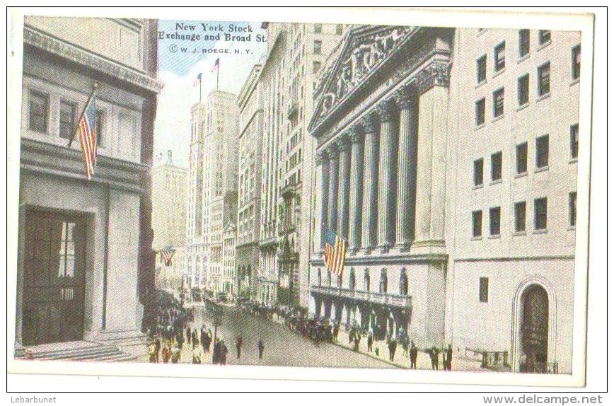 Carte Postale Ancienne "U.S.A."New York Stock Exchange And Broad St. - Wall Street