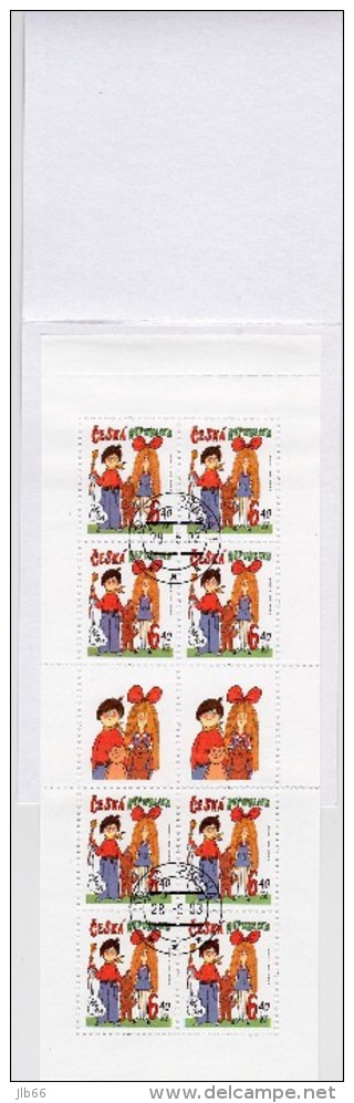 Feuillet 2003 De 8 Timbres + 2 Coupons Enfants Chien Téléphone Hotte YT 332 Oblitéré / Sheetlet Michel H-Blatt 21 (357) - Gebraucht