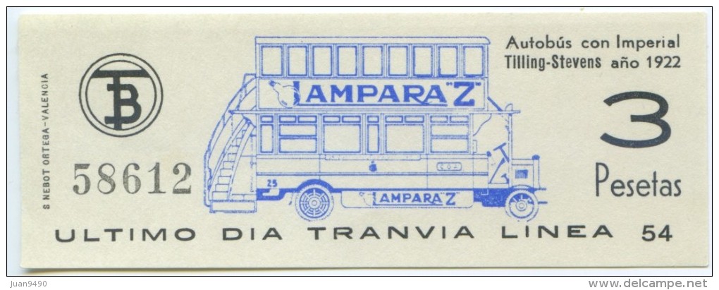 BILLETE DE TRANVIA DE BARCELONA / SERIE PRIMER DIA - ULTIMO DIA  / 1970 (7) - Europe