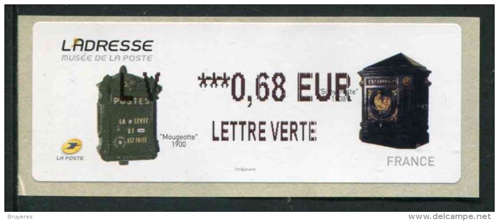 Timbre** De Dist. De 2015 LISA 2 "LV  0,68  € - LETTRE VERTE - Boites Aux Lettres : Mougeotte Et Symianette" - 2010-... Illustrated Franking Labels