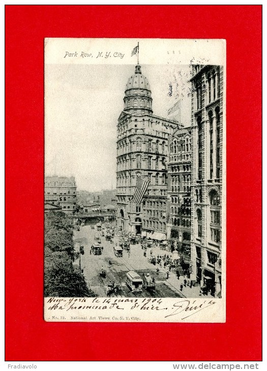 USA - New-York City - Park Row 1904 - Pour Graville -Sainte-Honorine - Parks & Gardens