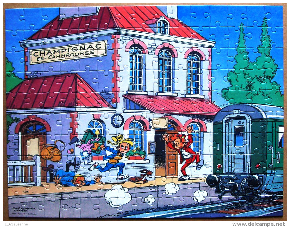 PARFAIT ETAT Et COMPLET Avec Son Poster > PUZZLE 150 Pièces, Nathan, 1994 > SPIROU : Le Grand Départ (Tome & Janry) - Puzzles