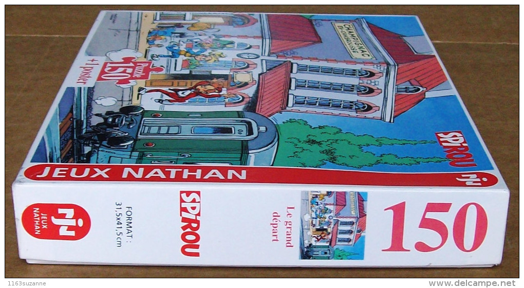 PARFAIT ETAT et COMPLET avec son poster > PUZZLE 150 pièces, Nathan, 1994 > SPIROU : Le grand départ (Tome & Janry)