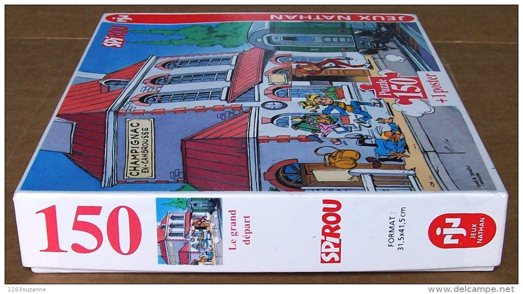 PARFAIT ETAT et COMPLET avec son poster > PUZZLE 150 pièces, Nathan, 1994 > SPIROU : Le grand départ (Tome & Janry)