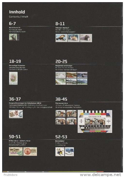 Norway Yearbook Norwegian Stamps 2010 - Art - Wildlife - The North By The Sea - National Tourist Routes - Eurovision - Années Complètes