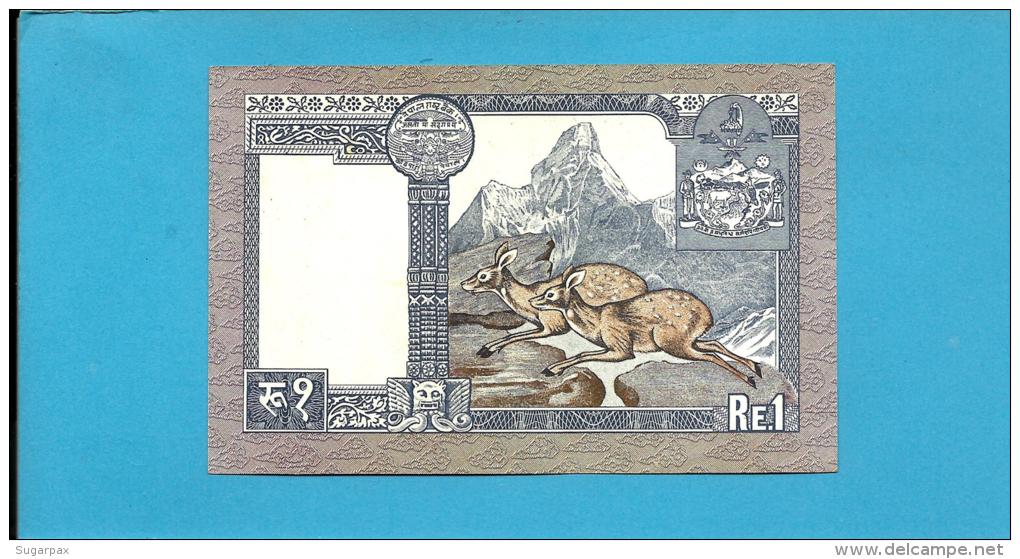 NEPAL - 1  Rupee - ND ( 1974 ) - P 22 - Sign. 10 - UNC. - King Birendra Bir Bikram - 2 Scans - Nepal