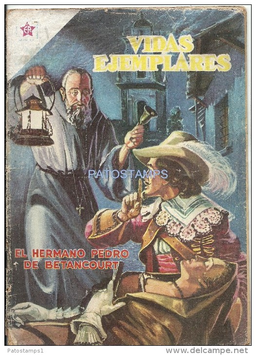 12504 MAGAZINE REVISTA MEXICANAS COMIC VIDAS EJEMPLARES EL HERMANO PEDRO DE BETANCOURT Nº 54 AÑO 1958 ED ER NOVARO - Old Comic Books