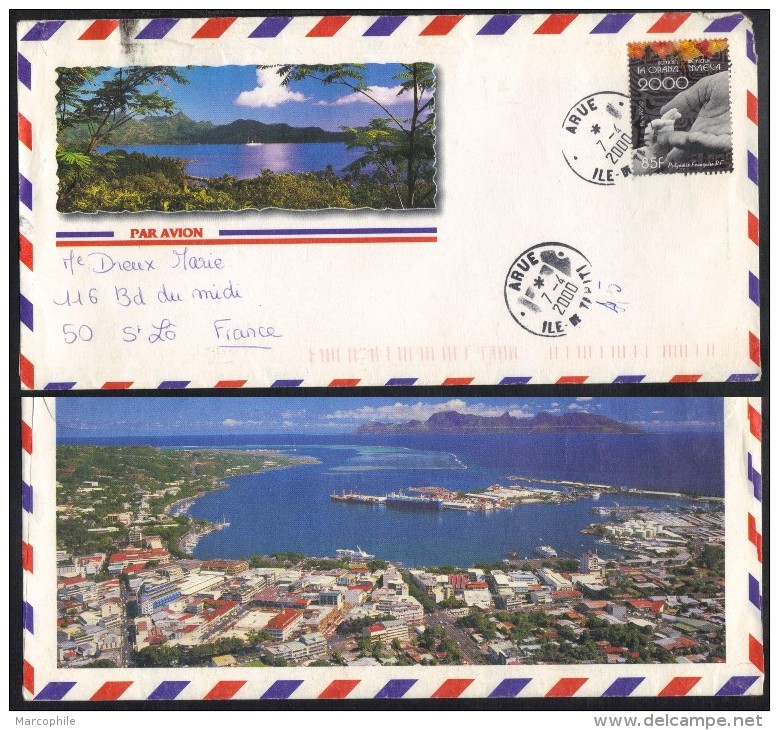 POLYNESIE - ARUE - TAHITI  / 2000 LETTRE PAR AVION POUR LA FRANCE (ref 6620) - Lettres & Documents