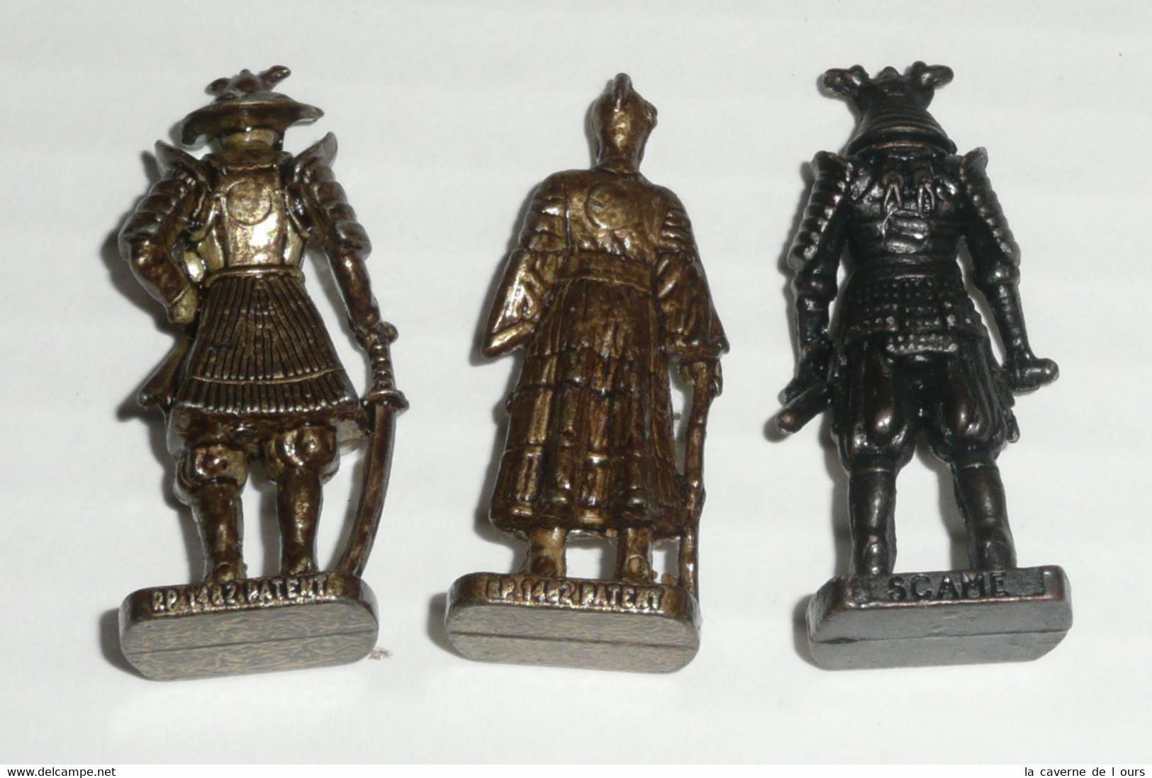 Lot 3 Figurines Métal Kinder Vintage Samouraïs N°1 2 & 3 Scame, Samurai Samourai - Metalen Beeldjes