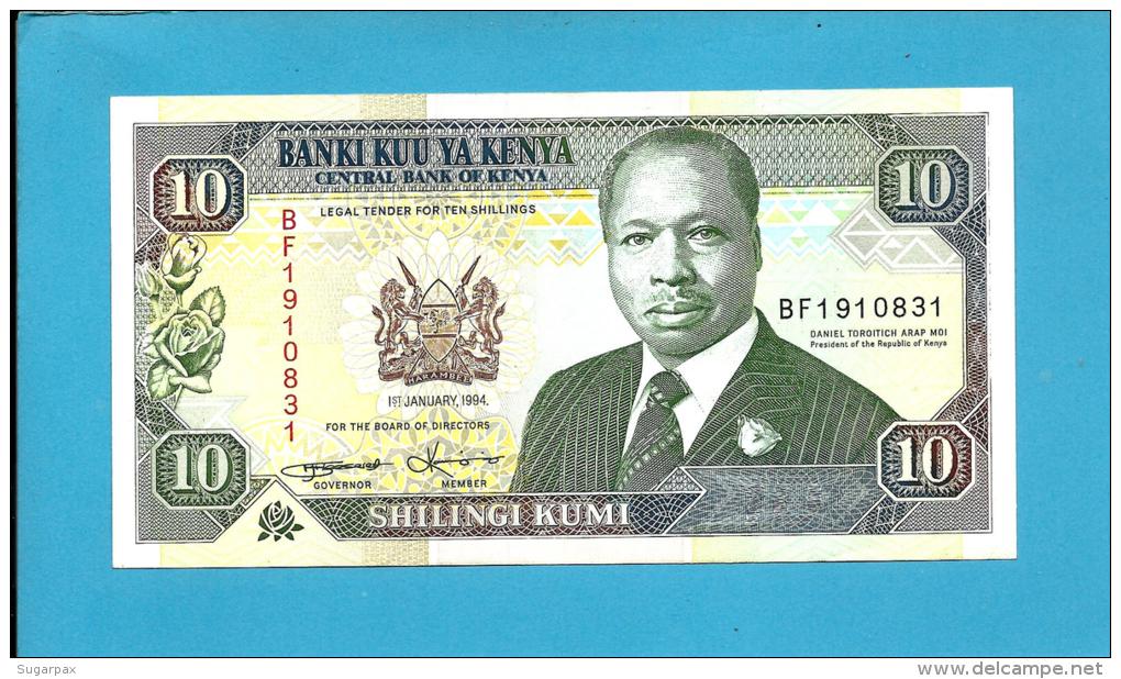 KENYA - 10 Shillings - 01.01.1994 - Pick 24.f - President Daniel Toirotich Arap Moi - 2 Scans - Kenya