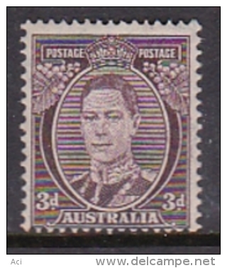 Australia 1937-49 King George VI Perforated 14x15, ASC 190 King George VI 3d Brown White Face MNH - Mint Stamps