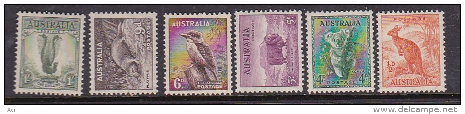 Australia 1937-49 King George VI, ASC 191-196 MNH - Mint Stamps