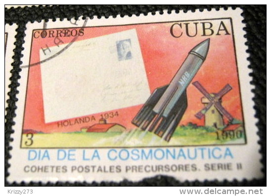 Cuba 1990 Cosmonautics Day - Rocket Post 3c - Used - Usati